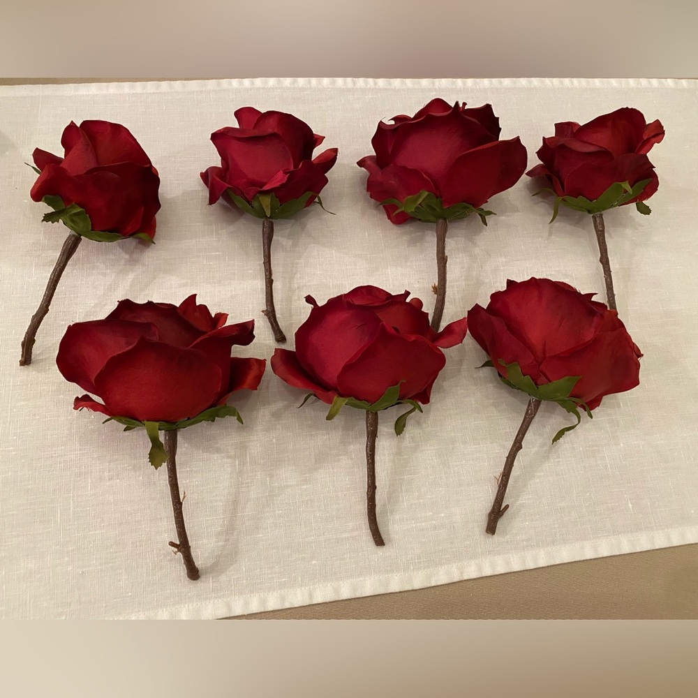 (7) Red Roses / Faux Florals. - Picture 5 of 10